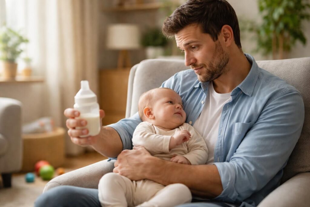 découvrez les raisons pour lesquelles bébé peut refuser le biberon lorsqu'il est avec son père et comment y remédier pour un moment d'alimentation serein.