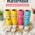 Une maman s'amusant avec son enfant en réalisant une activité créative.