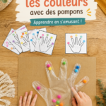 Des pompons colorés associés pour un projet créatif