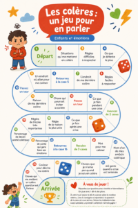 Enfant faisant un jeu pour exprimer ses émotions de colère