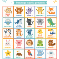 Une affiche colorée d'imagettes-récompenses pour motiver les enfants.