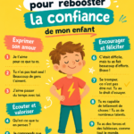 Un enfant souriant écoute attentivement sa mère lui parler de confiance en soi.