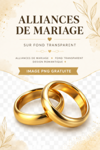 Bague de mariage romantique sur fond transparent en PNG