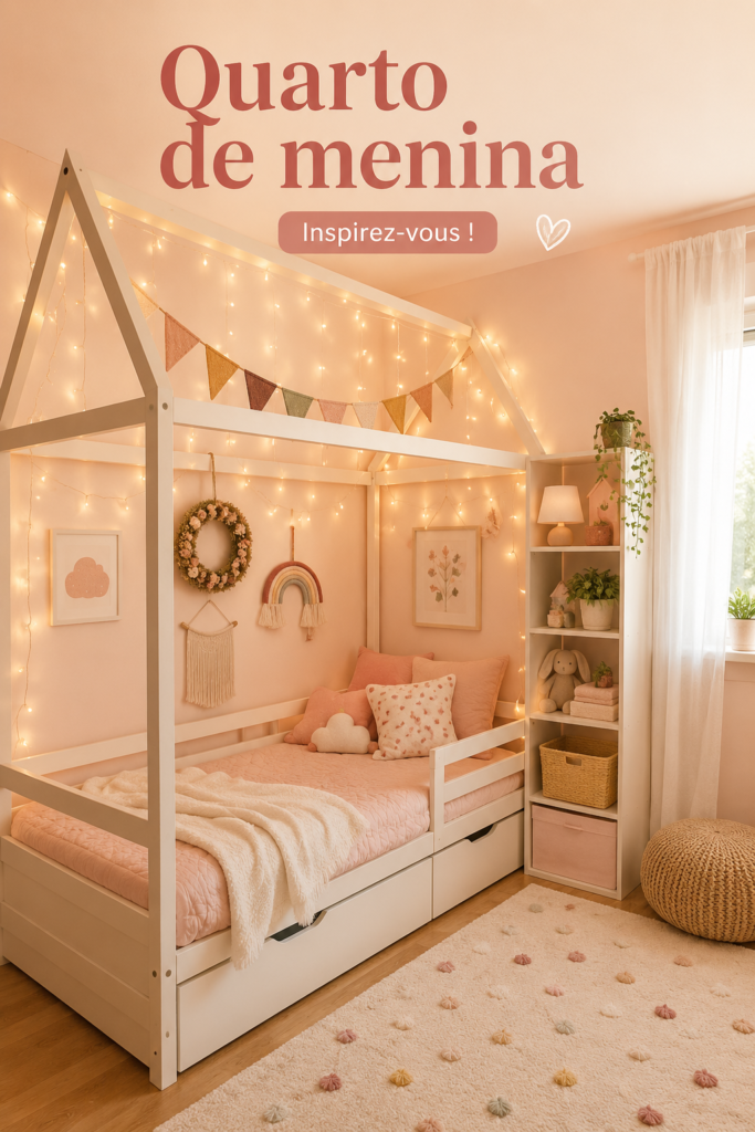 Chambre de fille décorée avec des couleurs douces et des éléments pratiques.