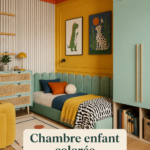 Chambre d'enfant colorée avec des décorations joyeuses et fonctionnelles