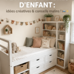 Chambre d'enfant décorée avec des éléments créatifs et fonctionnels.