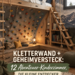 Chambre d'enfant inspirée de l'aventure avec mur d'escalade et décor coloré