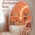 Chambre d'enfant luxueuse avec un décor cosy et élégant.