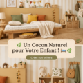 Chambre d'enfant chaleureuse décorée avec des éléments naturels
