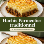 Un plat de hachis parmentier traditionnel servi avec une belle dorure.