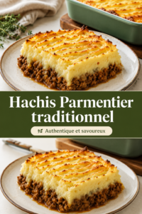 Un plat de hachis parmentier traditionnel servi avec une belle dorure.