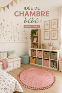 Une belle chambre pour bébé avec des couleurs douces et des accessoires mignons