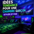 Chambre de garçon moderne avec décor créatif et coloré.