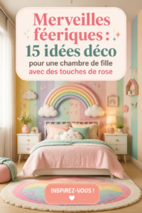 Chambre girly avec des accents roses et décorations féminines