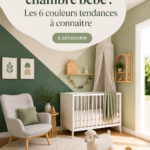 Chambre de bébé peinte dans des couleurs tendance et douces.