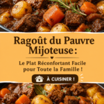 Ragoût du pauvre mijoté, servi chaud dans un bol avec des légumes colorés