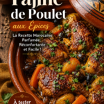 Tajine de poulet aux épices fraîchement préparé, servi avec des légumes
