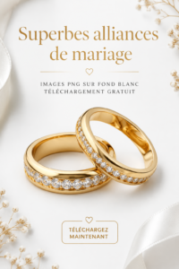 Alliance de mariage élégante sur fond blanc