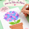 Art DIY d'hortensias pastel pour la fête des mères, création colorée et chaleureuse.