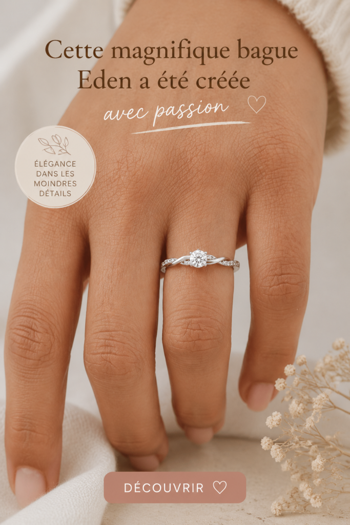 Bague Eden, bijou élégant et délicat en gros plan