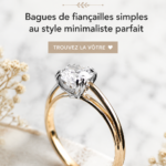Bague de fiançailles minimaliste en or blanc avec un diamant
