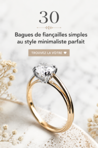 Bague de fiançailles minimaliste en or blanc avec un diamant