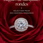 Bague de fiançailles ronde brillante sur un coussin élégant