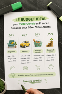 Femme examinant ses finances avec un ordinateur portable et un carnet