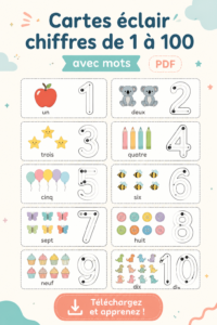 Jeunes enfants utilisant des cartes de chiffres éducatives pour apprendre les nombres.