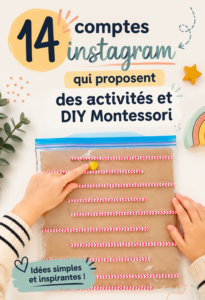 Un collage d'images de comptes Instagram proposant des activités DIY Montessori