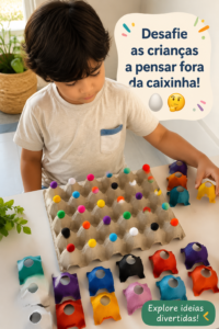 Un enfant en train de résoudre un défi créatif avec enthousiasme.