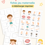 Des fiches de jeu colorées sur le corps humain à imprimer pour les enfants