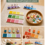 Famille créant un espace Montessori à la maison avec des jeux éducatifs