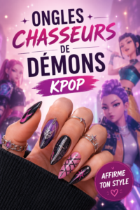 Ongles colorés et créatifs inspirés de la K-Pop, affichant des motifs tendance