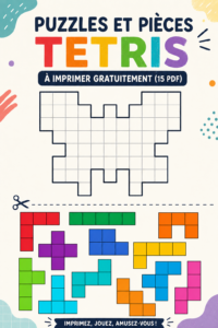 Des puzzles Tetris colorés à imprimer pour toute la famille