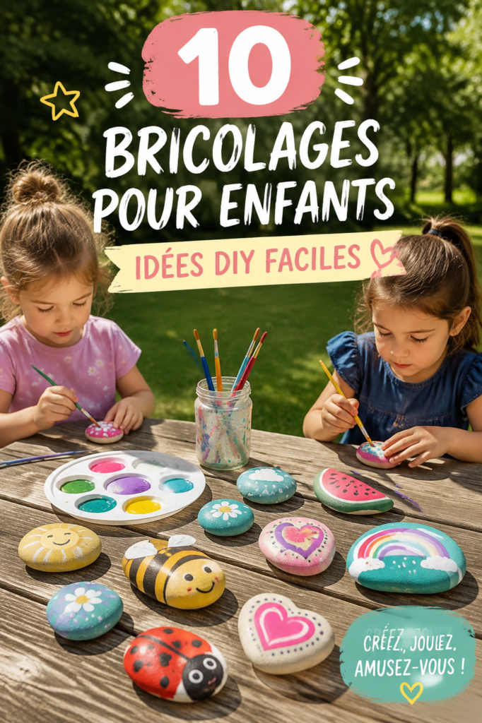 Enfants faisant des bricolages simples et amusants ensemble.