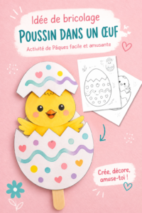Un enfant s'amusant à créer des poussins dans des œufs pour Pâques.