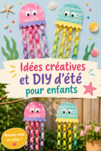 Enfants en train de réaliser des activités créatives d'été