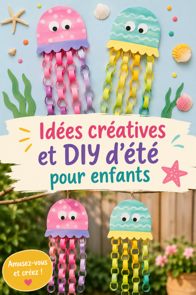 Enfants en train de réaliser des activités créatives d'été