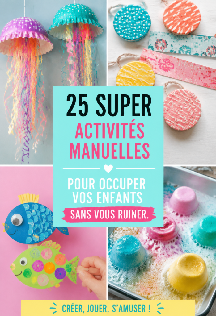 Enfants s'amusant en réalisant des activités manuelles créatives à la maison