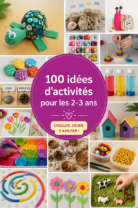 Image colorée d'activités Montessori pour les jeunes enfants, mettant en avant le jeu et l'apprentissage.