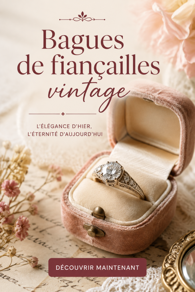 Bague de fiançailles vintage ornée d'une pierre précieuse unique.