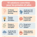 Bingo parental avec des idées pour préadolescents sur une table familiale
