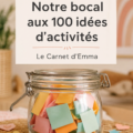 Bocal rempli d'idées d'activités Montessori pour enfants
