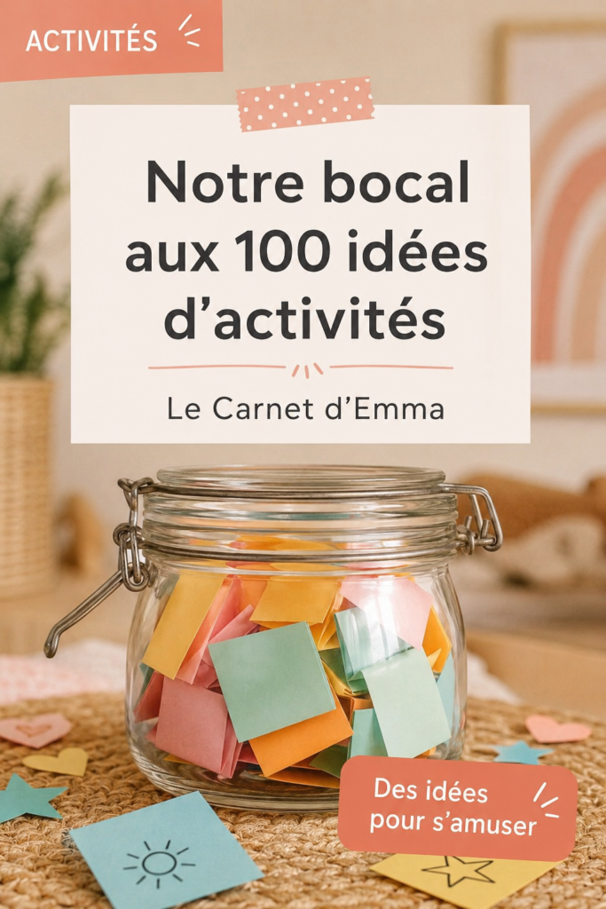 Bocal rempli d'idées d'activités Montessori pour enfants