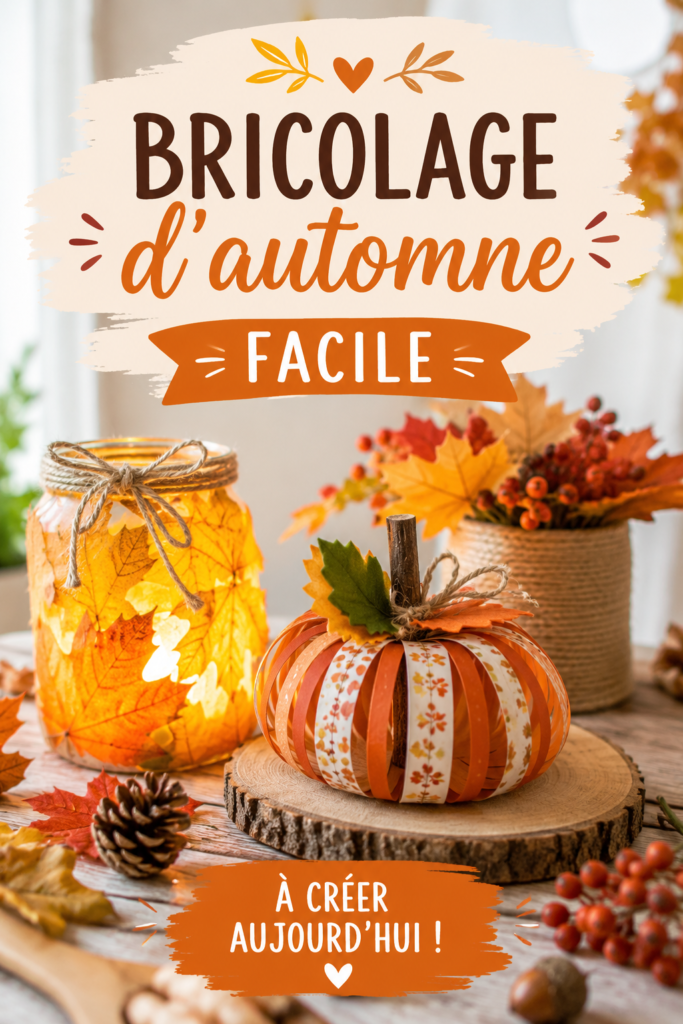 Des enfants s'appliquent à réaliser un projet de bricolage d'automne avec des matériaux naturels.