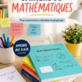 Ensemble de cahiers de mathématiques colorés adaptés aux enfants.