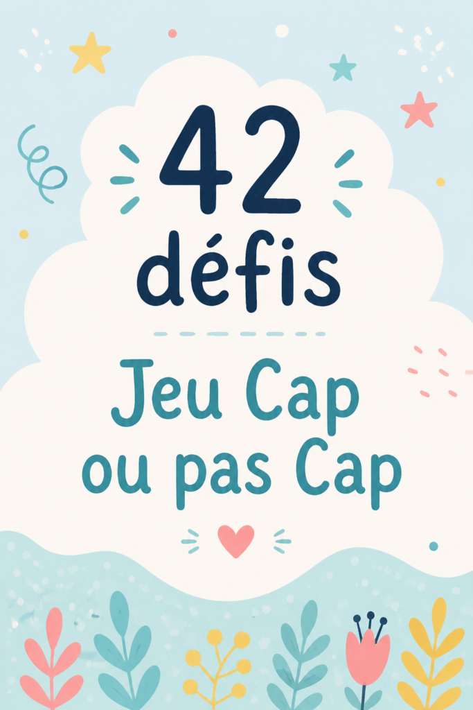 Un groupe d'enfants riant en jouant au jeu cap ou pas cap avec des défis amusants