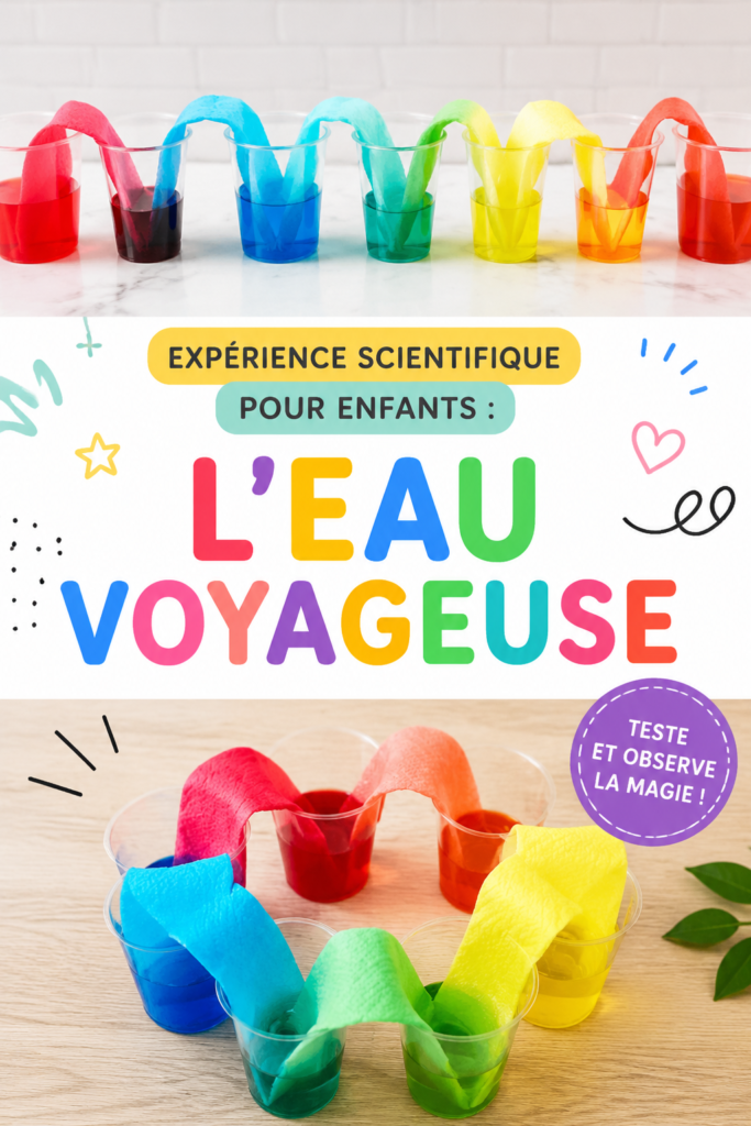 Enfants réalisant une expérience scientifique sur le voyage de l'eau