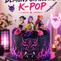 Gâteau K-Pop coloré décoré pour un anniversaire d'enfant